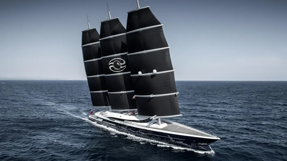 Private yacht at sea